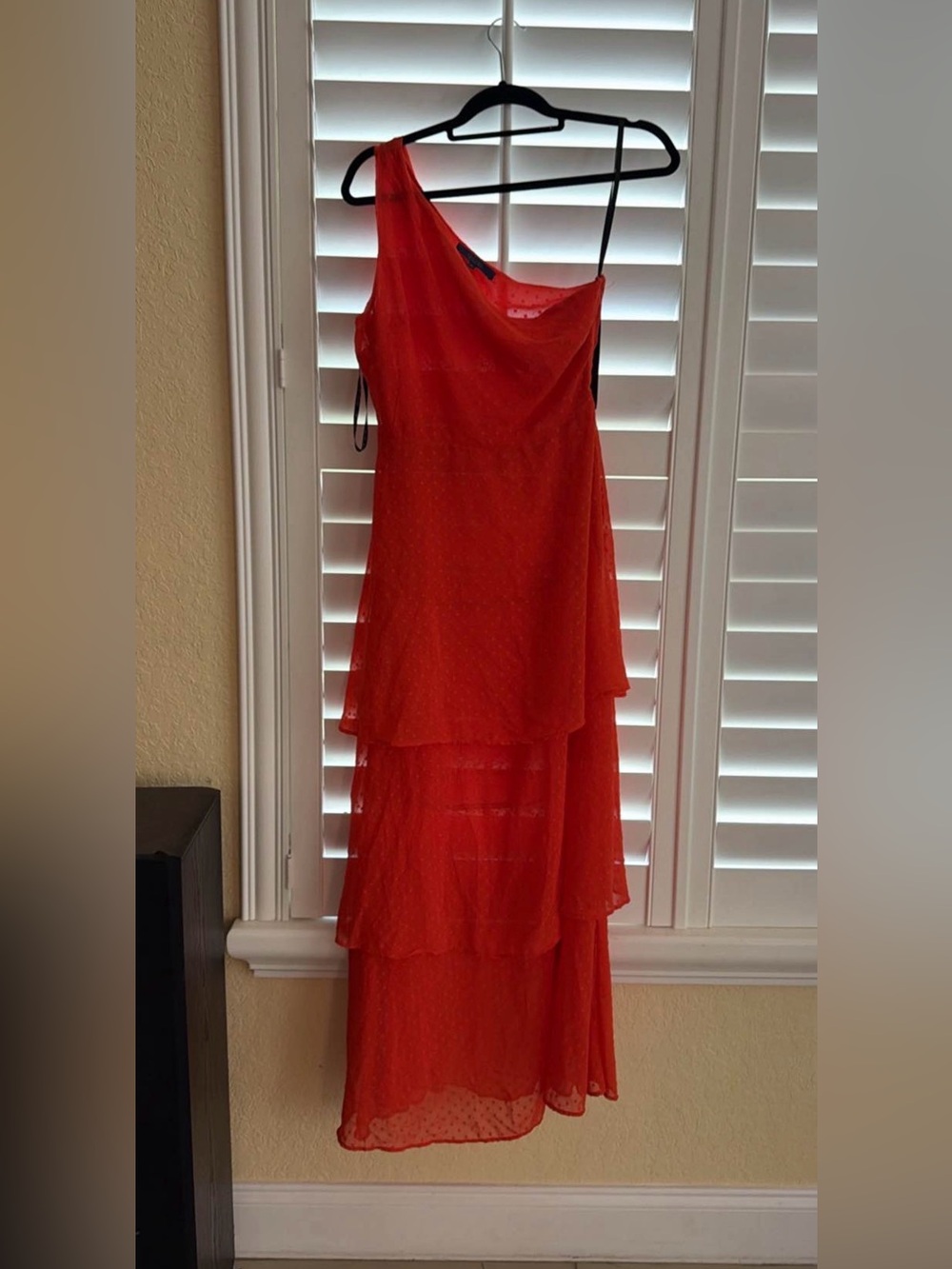 RACHEL Rachel Roy One-Shoulder Red Tiered Maxi Dress